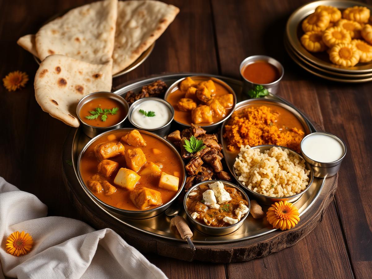 North Indian thali